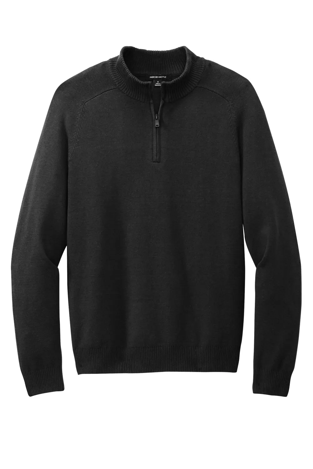 Mercer Mettle Mens 1/4 Zip Sweater - Deep Black