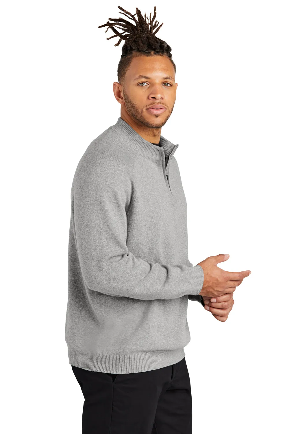 Mercer Mettle Mens 1/4 Zip Sweater - Heather Gusty Grey
