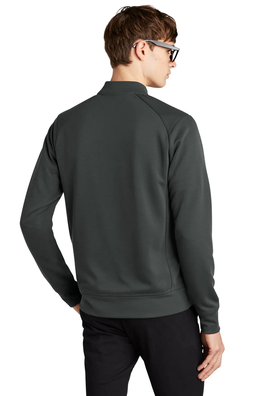 Mercer Mettle Mens Double Knit Full Zip Bomber Jacket - Anchor Grey