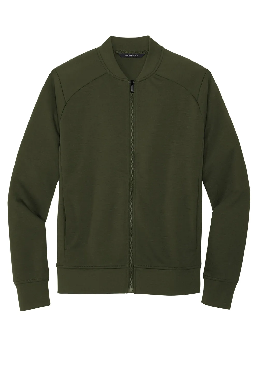 Mercer Mettle Mens Double Knit Full Zip Bomber Jacket - Townsend Green