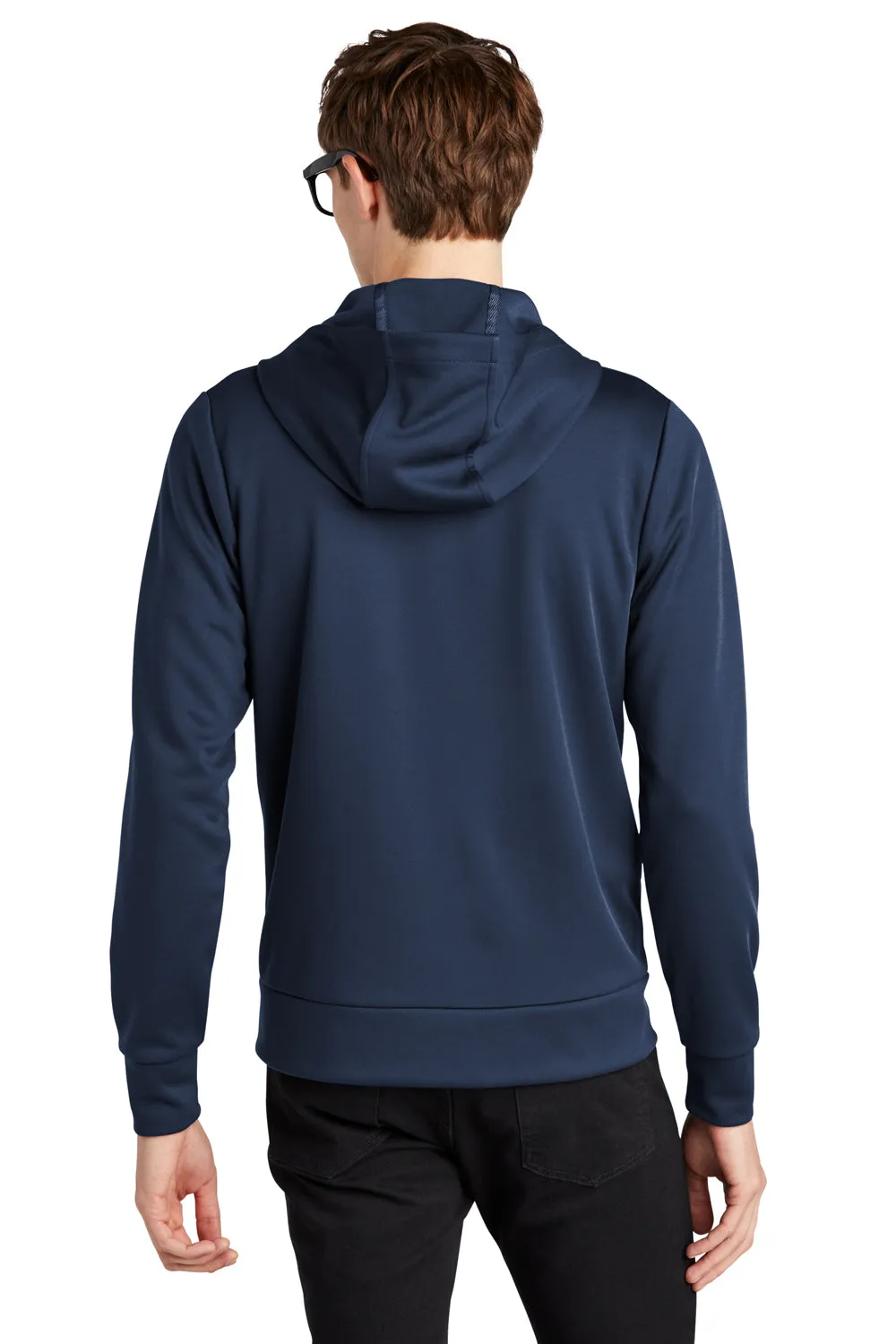 Mercer Mettle Mens Double Knit Full Zip Hooded Sweatshirt Hoodie w/ Pockets - Insignia Blue - Closeout