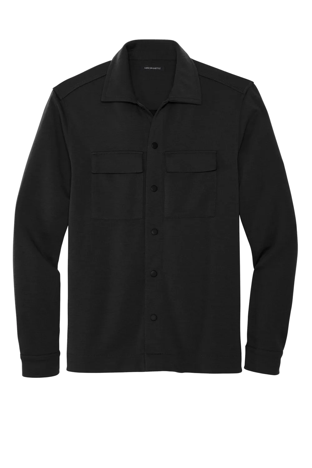 Mercer Mettle Mens Double Knit Snap Front Jacket - Deep Black