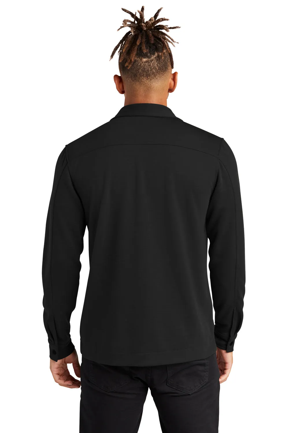 Mercer Mettle Mens Double Knit Snap Front Jacket - Deep Black