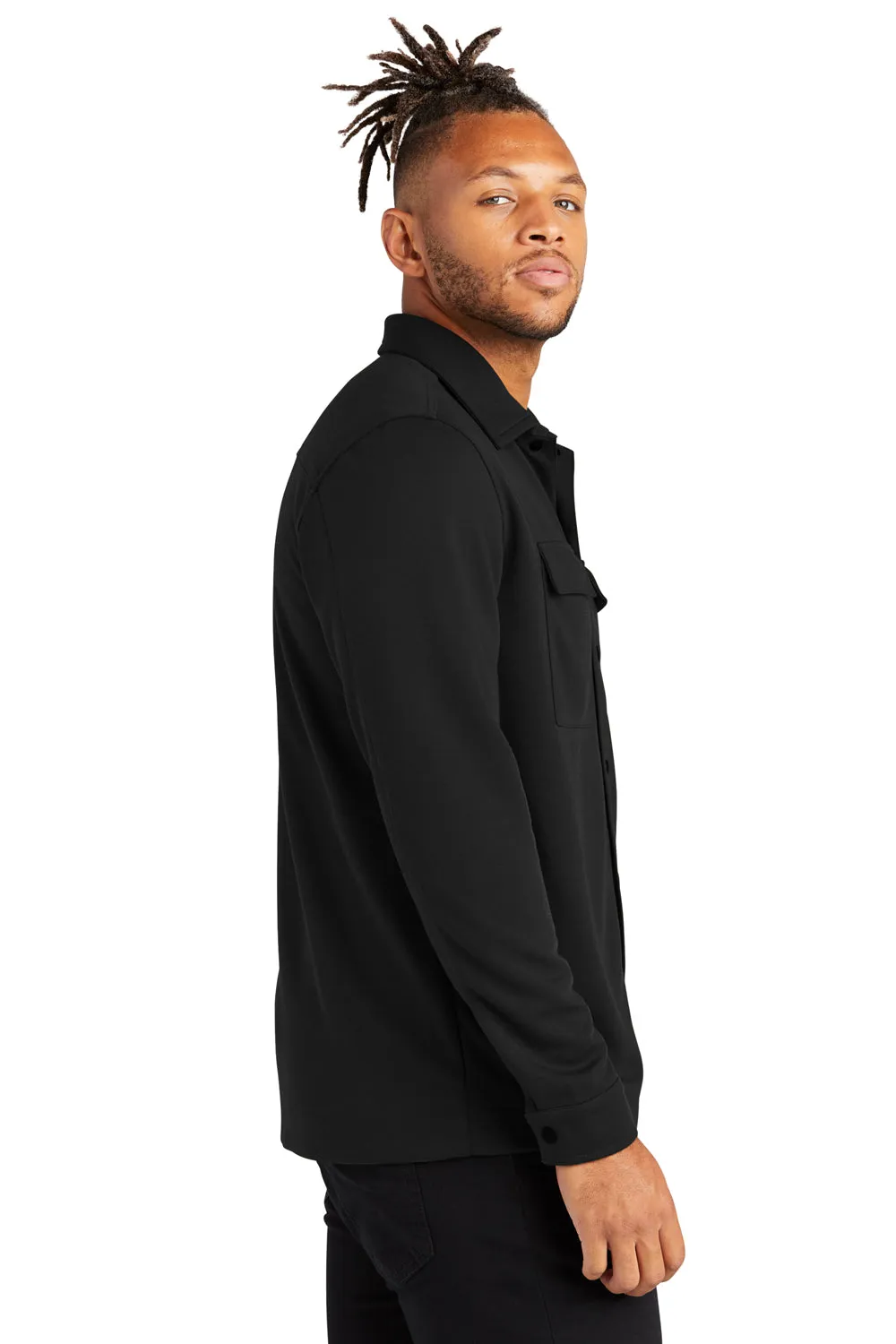 Mercer Mettle Mens Double Knit Snap Front Jacket - Deep Black