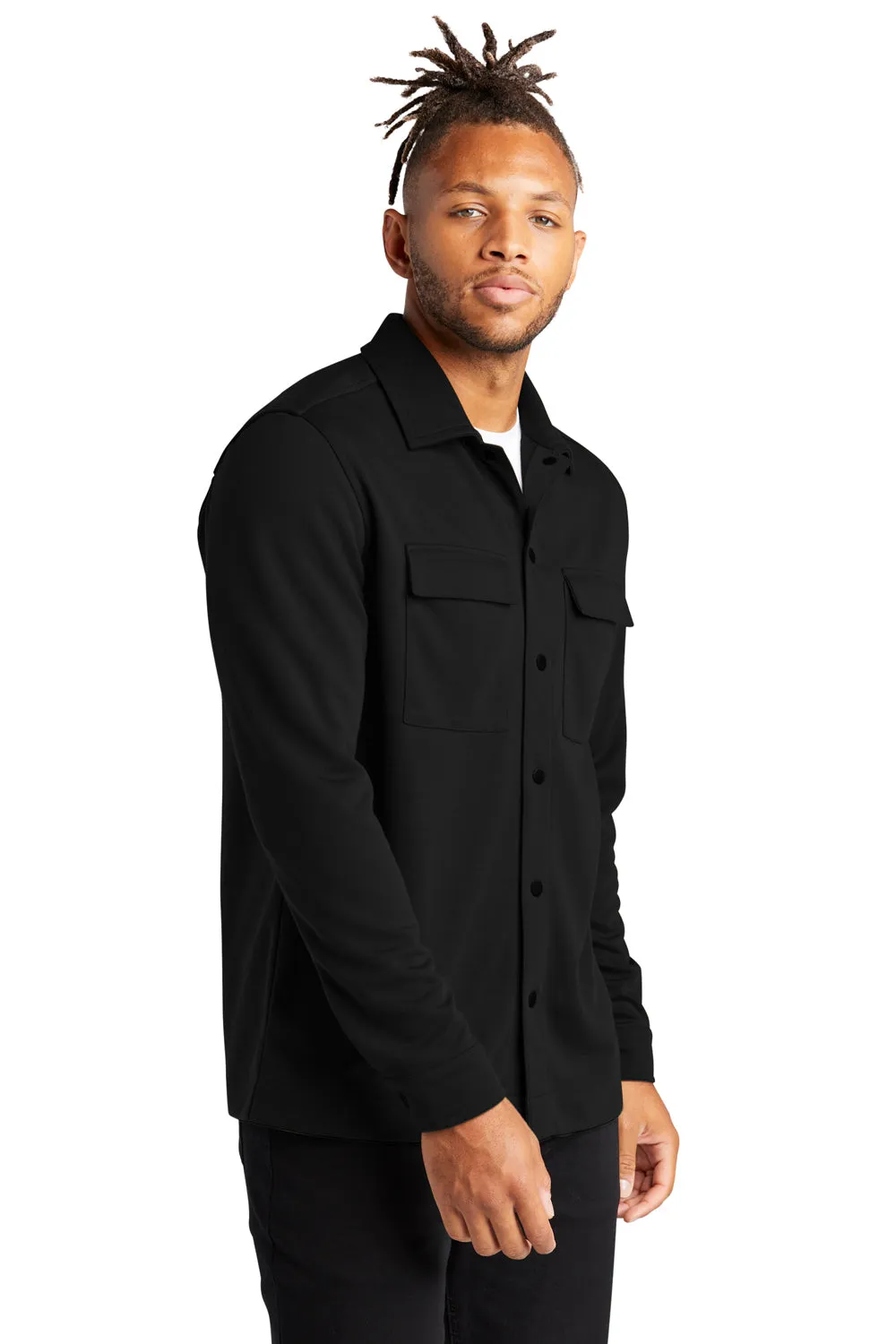 Mercer Mettle Mens Double Knit Snap Front Jacket - Deep Black
