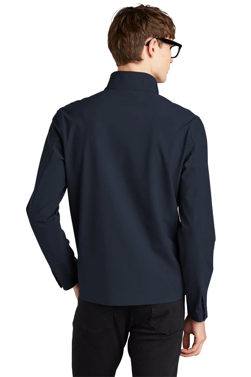 Mercer Mettle Mens Faille Waterproof Full Zip Soft Shell Jacket - Night Navy Blue