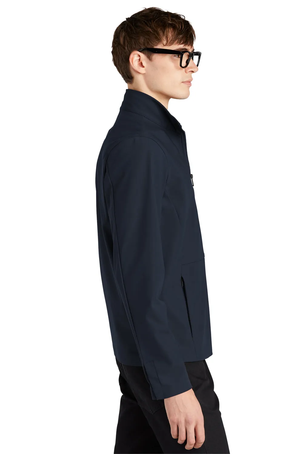 Mercer Mettle Mens Faille Waterproof Full Zip Soft Shell Jacket - Night Navy Blue