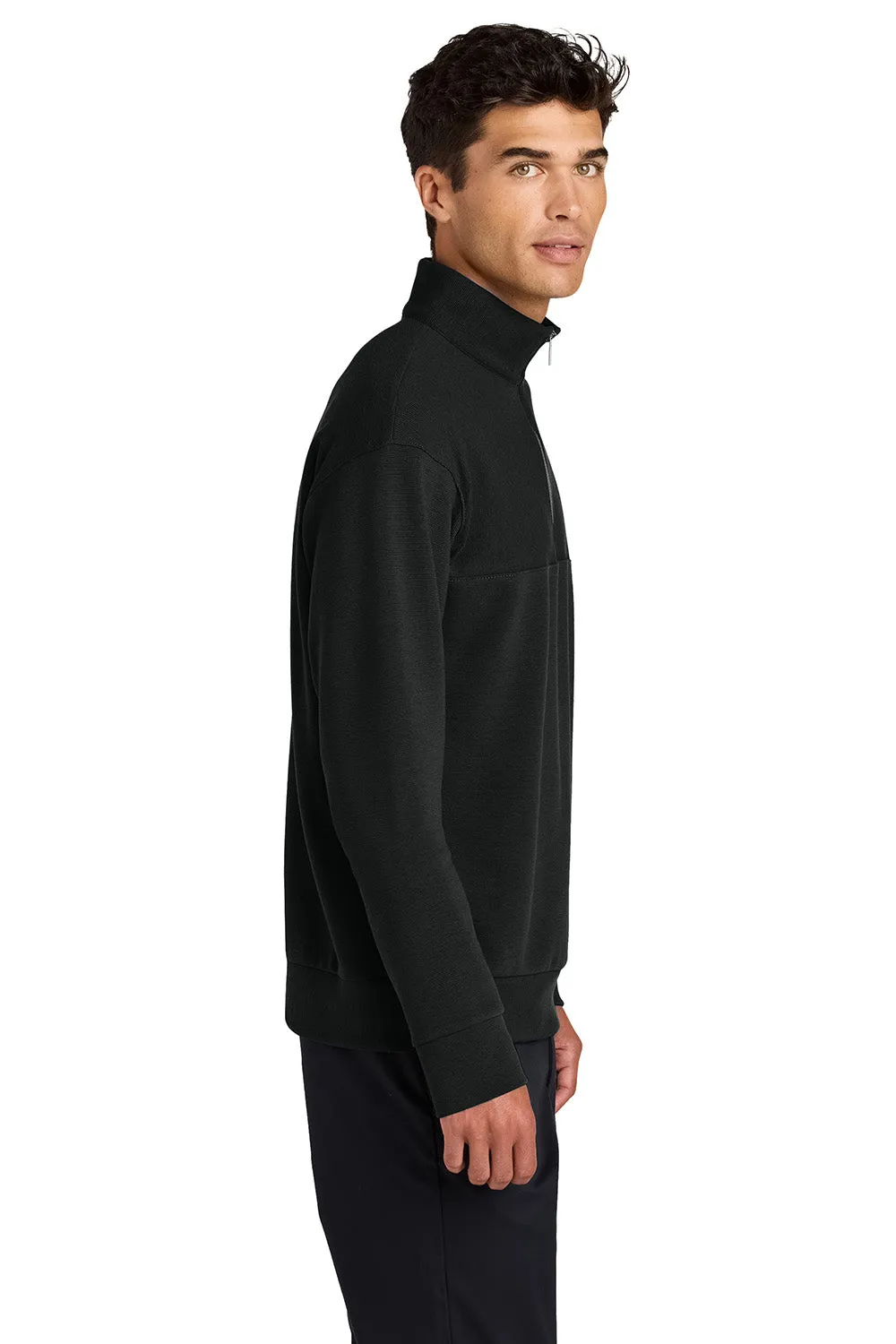 Mercer Mettle Mens Linear Texture Odor Resistant 1/4 Zip Sweatshirt - Deep Black