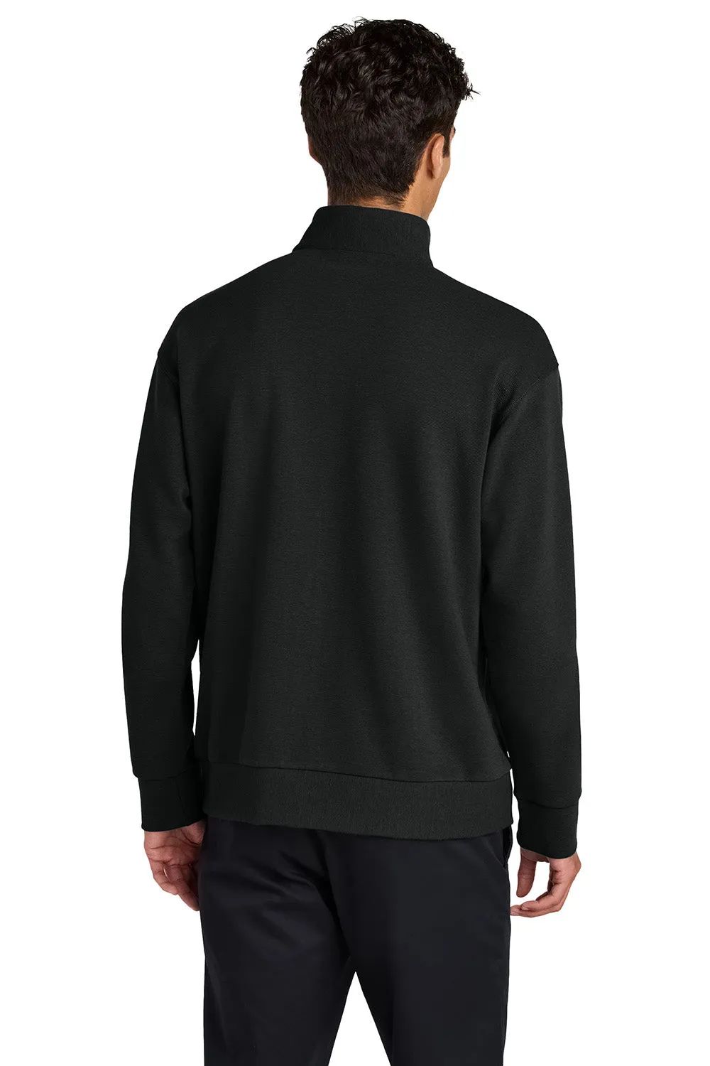Mercer Mettle Mens Linear Texture Odor Resistant 1/4 Zip Sweatshirt - Deep Black