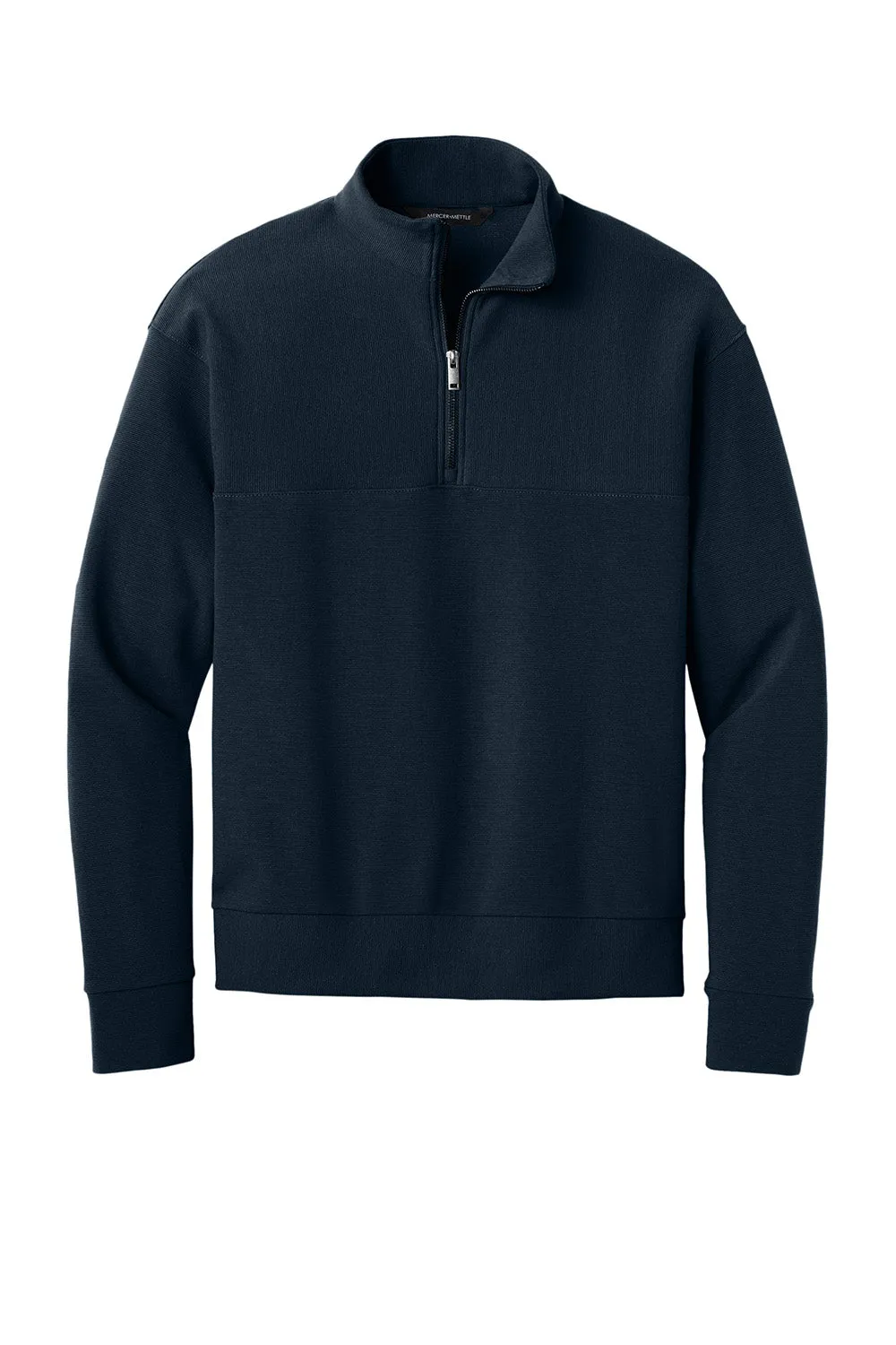 Mercer Mettle Mens Linear Texture Odor Resistant 1/4 Zip Sweatshirt - Night Navy Bue