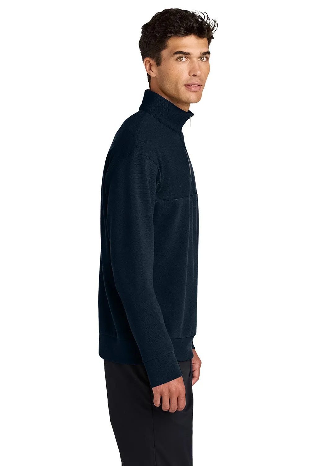 Mercer Mettle Mens Linear Texture Odor Resistant 1/4 Zip Sweatshirt - Night Navy Bue