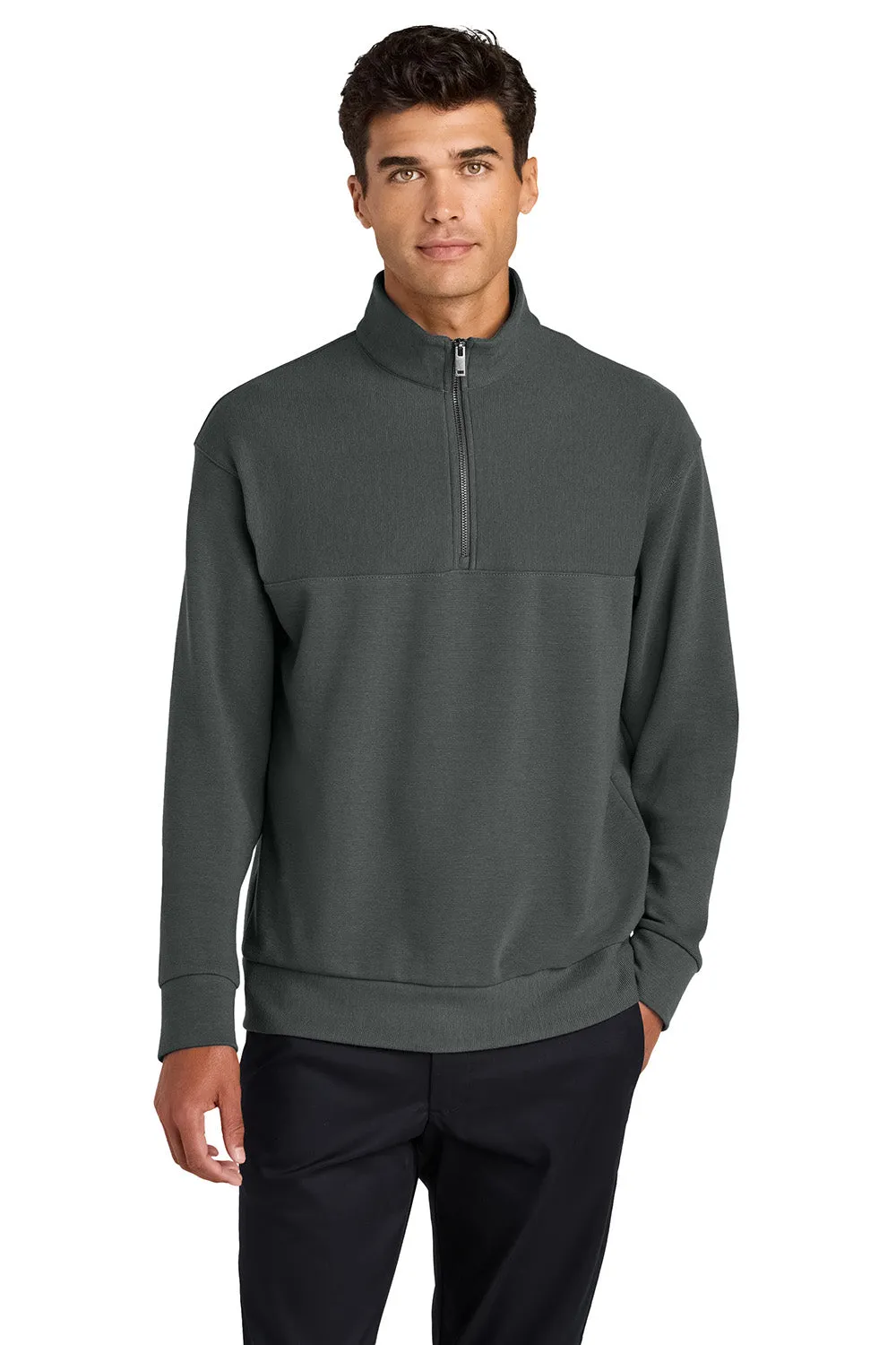 Mercer Mettle Mens Linear Texture Odor Resistant 1/4 Zip Sweatshirt - Storm Grey