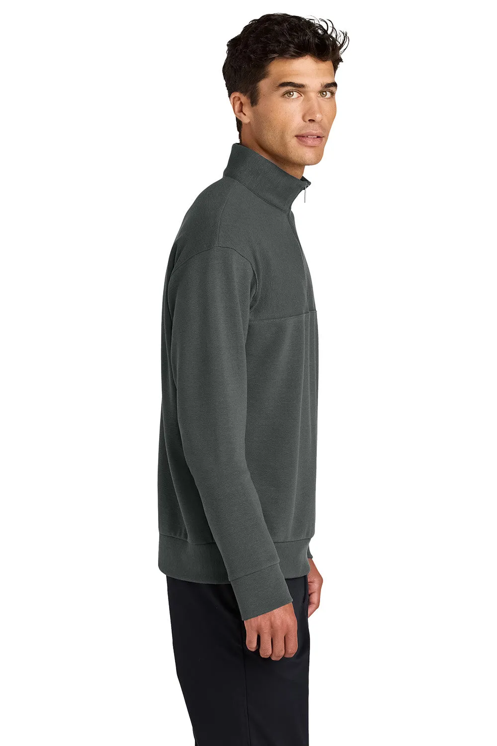 Mercer Mettle Mens Linear Texture Odor Resistant 1/4 Zip Sweatshirt - Storm Grey