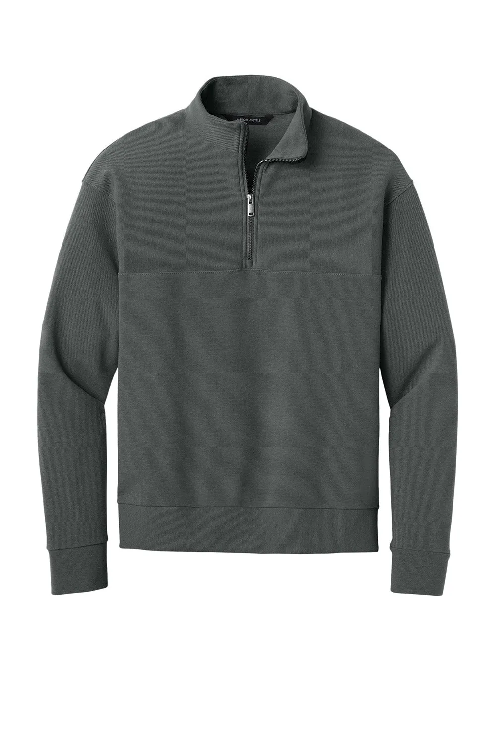 Mercer Mettle Mens Linear Texture Odor Resistant 1/4 Zip Sweatshirt - Storm Grey
