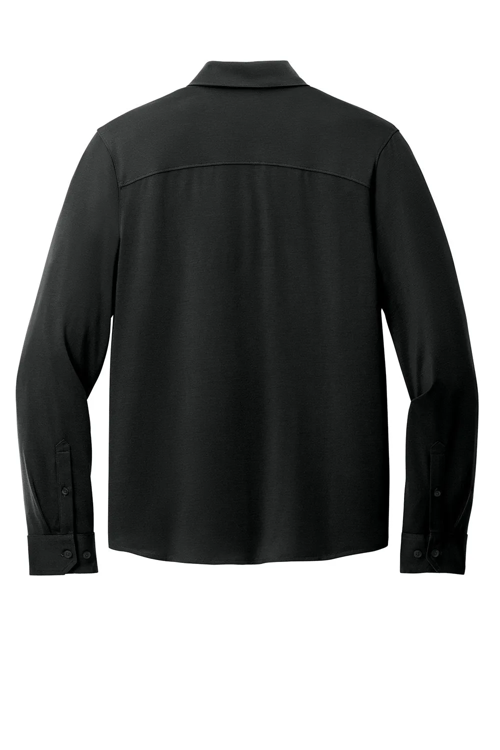 Mercer Mettle Mens Moisture Wicking Long Sleeve Button Down Shirt - Deep Black