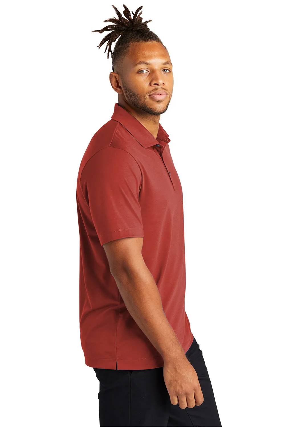 Mercer Mettle Mens Moisture Wicking Short Sleeve Polo Shirt - Terracotta