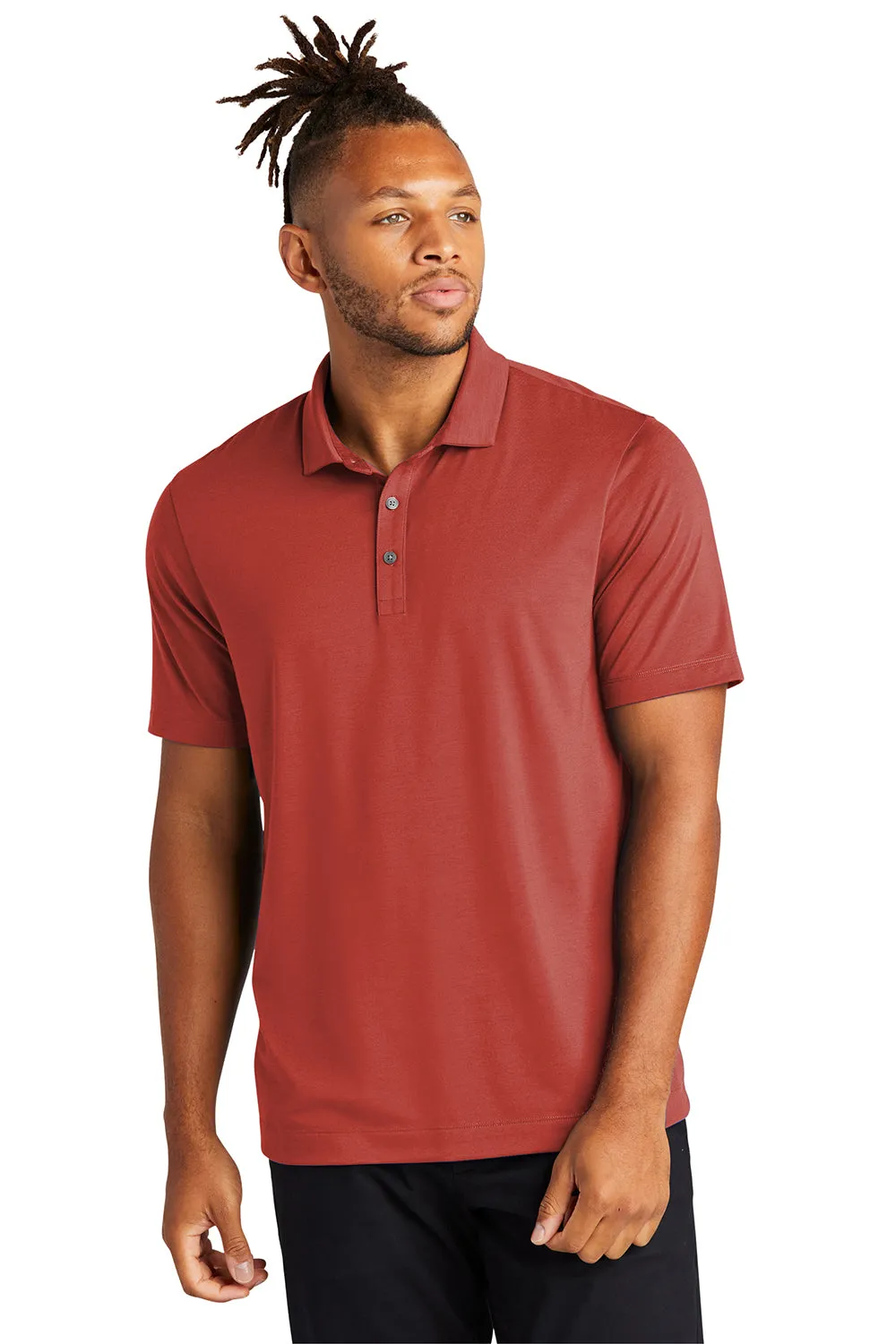 Mercer Mettle Mens Moisture Wicking Short Sleeve Polo Shirt - Terracotta