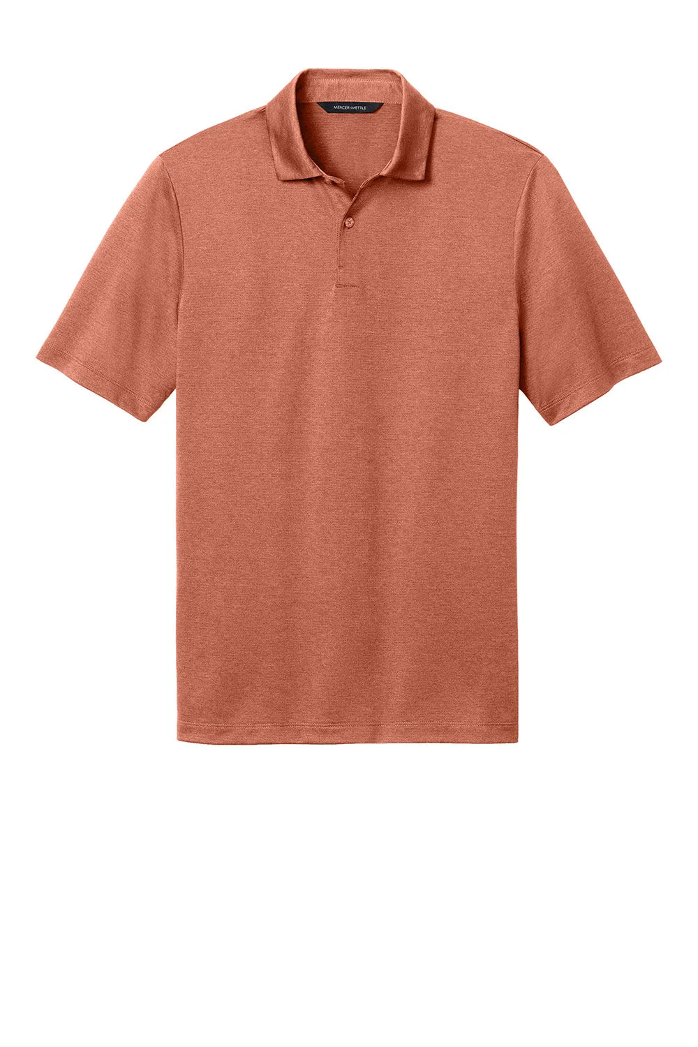 Mercer Mettle Mens Recharge Moisture Wicking Short Sleeve Polo Shirt - Heather Sienna