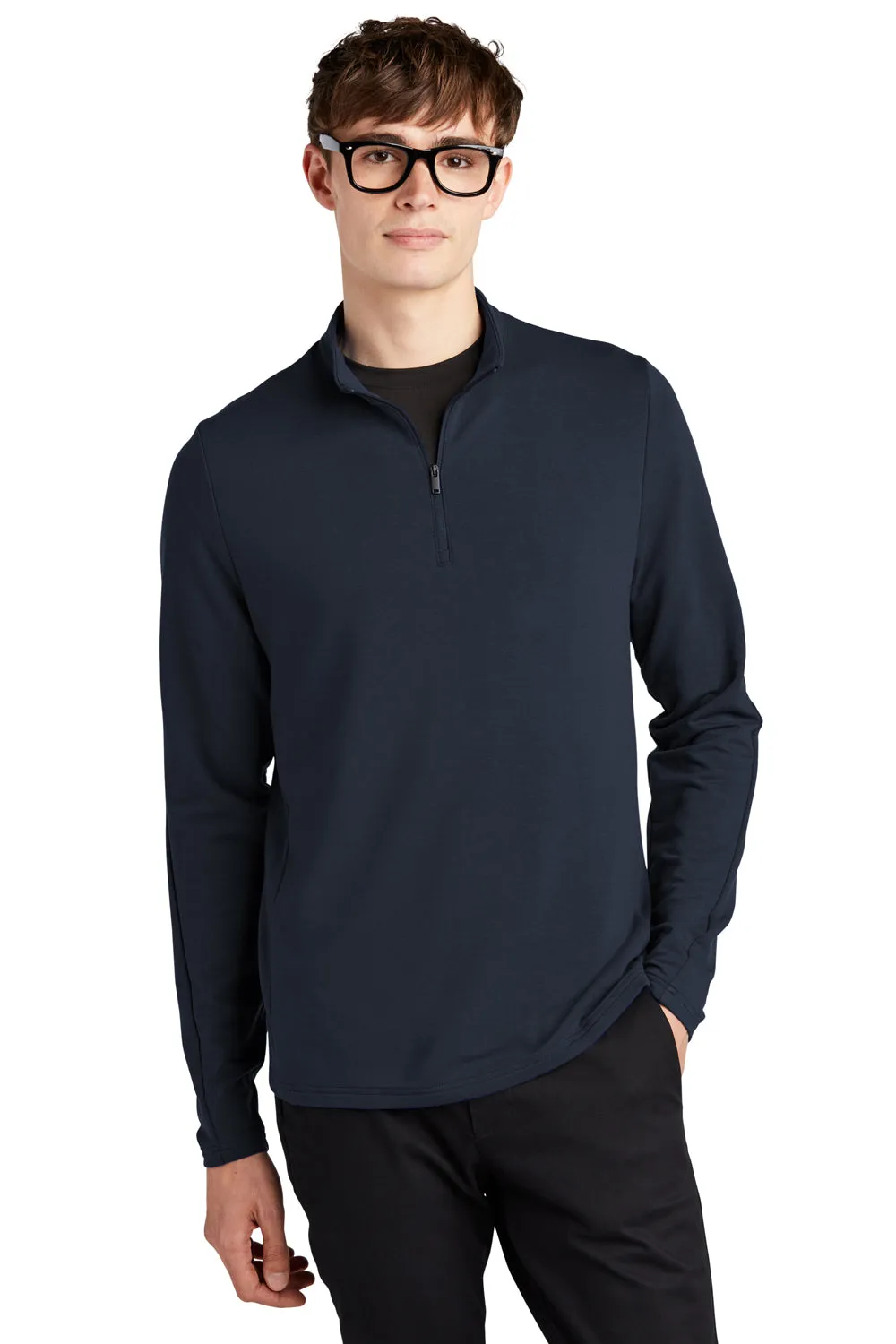 Mercer Mettle Mens Stretch 1/4 Zip Sweatshirt - Night Navy Blue