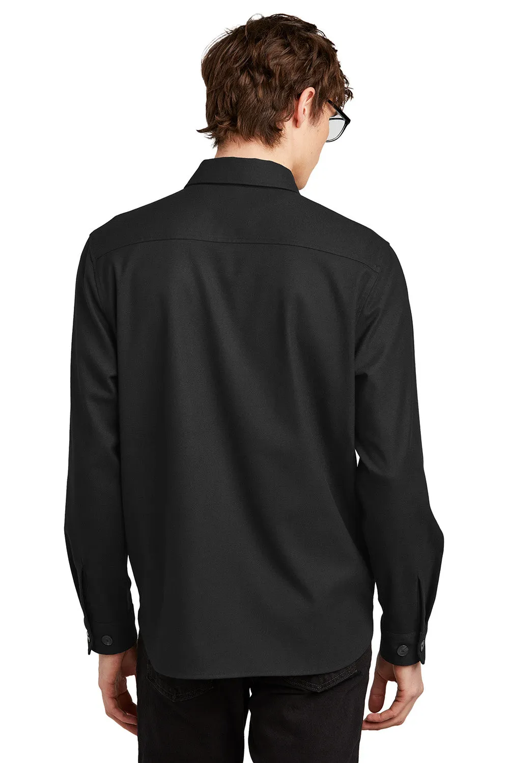 Mercer Mettle Mens Twill Long Sleeve Button Down Shirt w/ Pockets - Deep Black