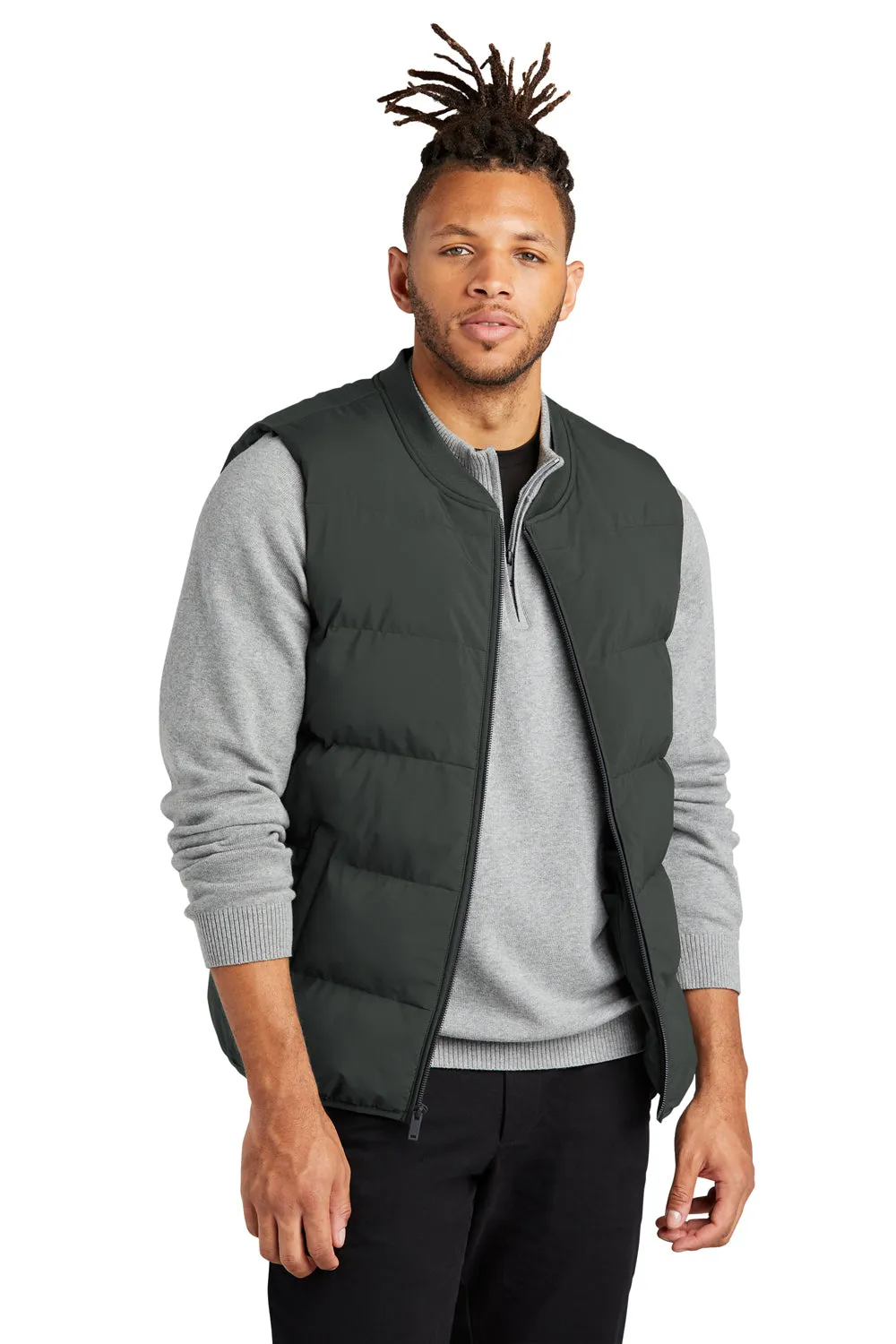 Mercer Mettle Mens Water Resistant Full Zip Puffy Vest - Anchor Grey