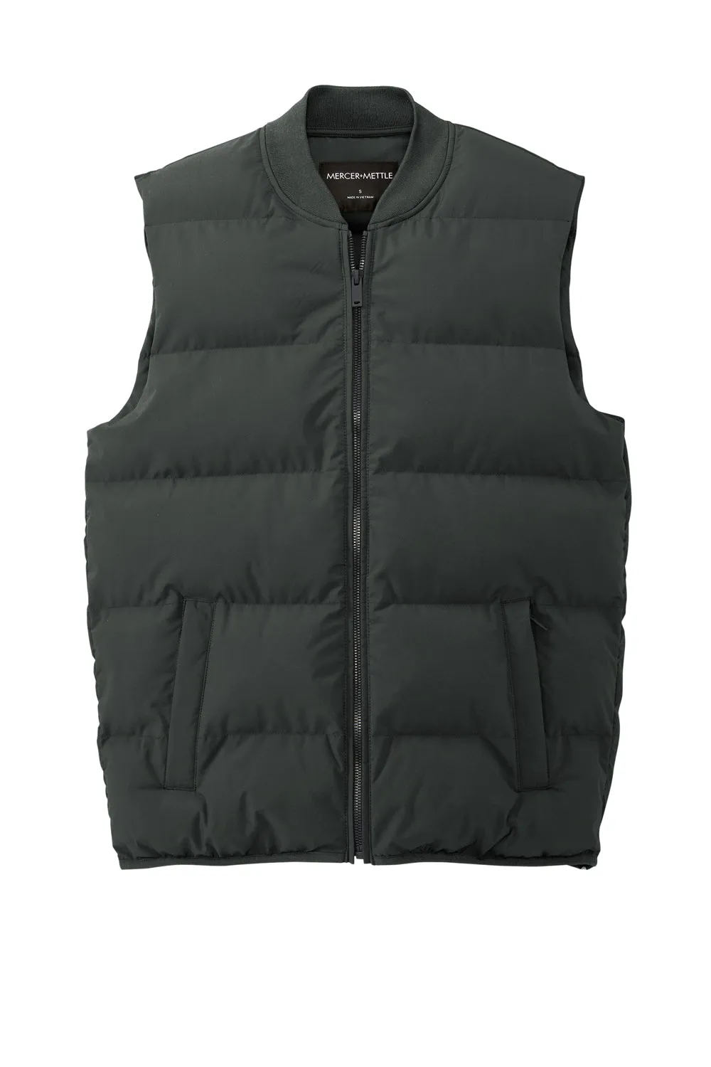 Mercer Mettle Mens Water Resistant Full Zip Puffy Vest - Anchor Grey