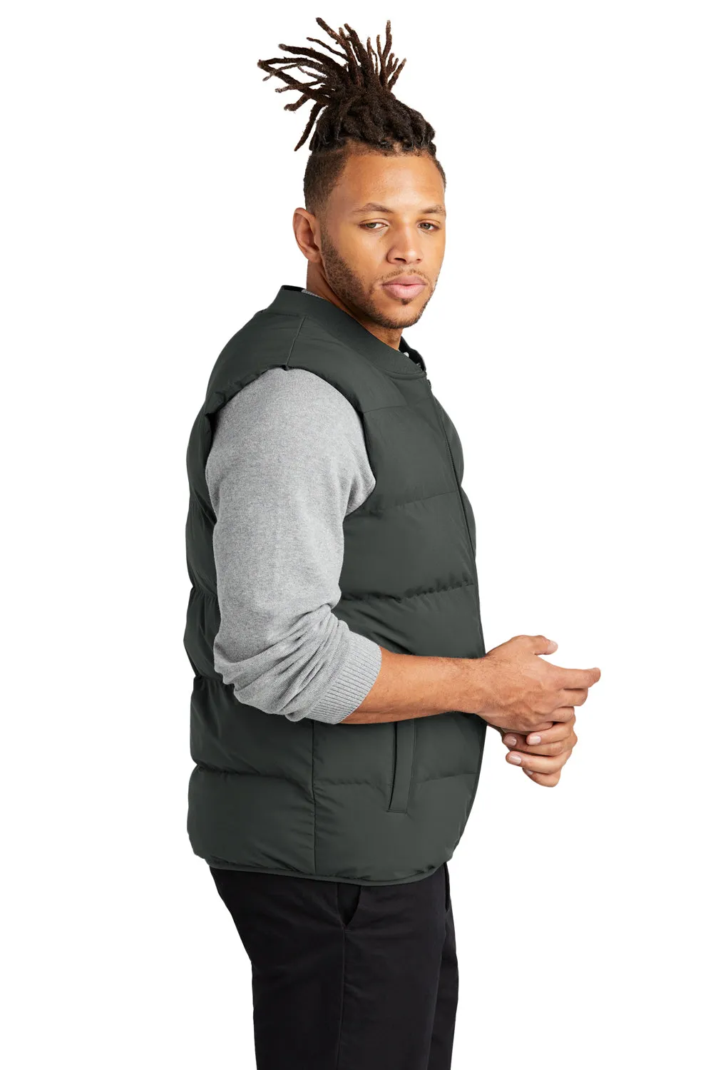 Mercer Mettle Mens Water Resistant Full Zip Puffy Vest - Anchor Grey