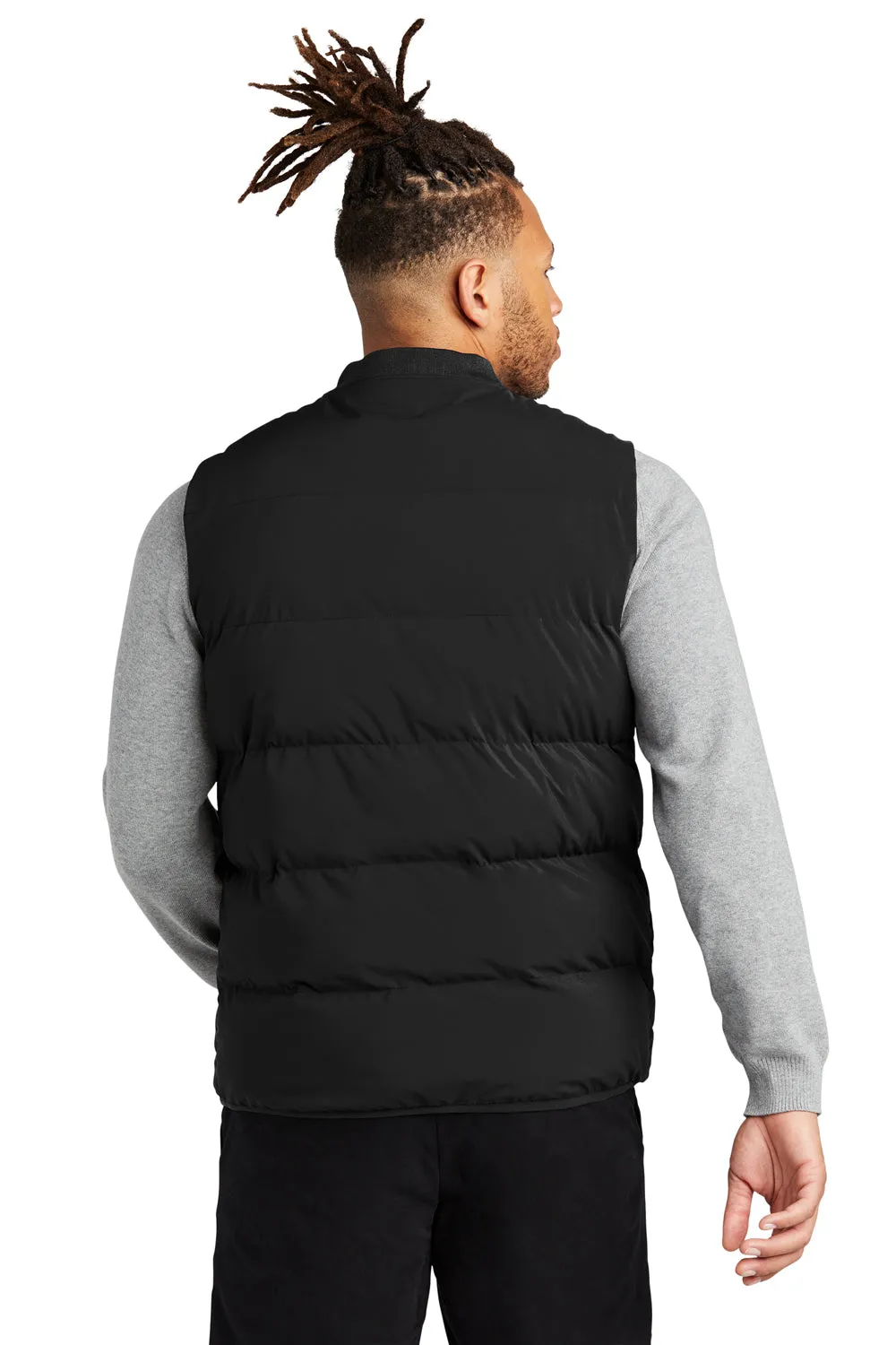 Mercer Mettle Mens Water Resistant Full Zip Puffy Vest - Deep Black