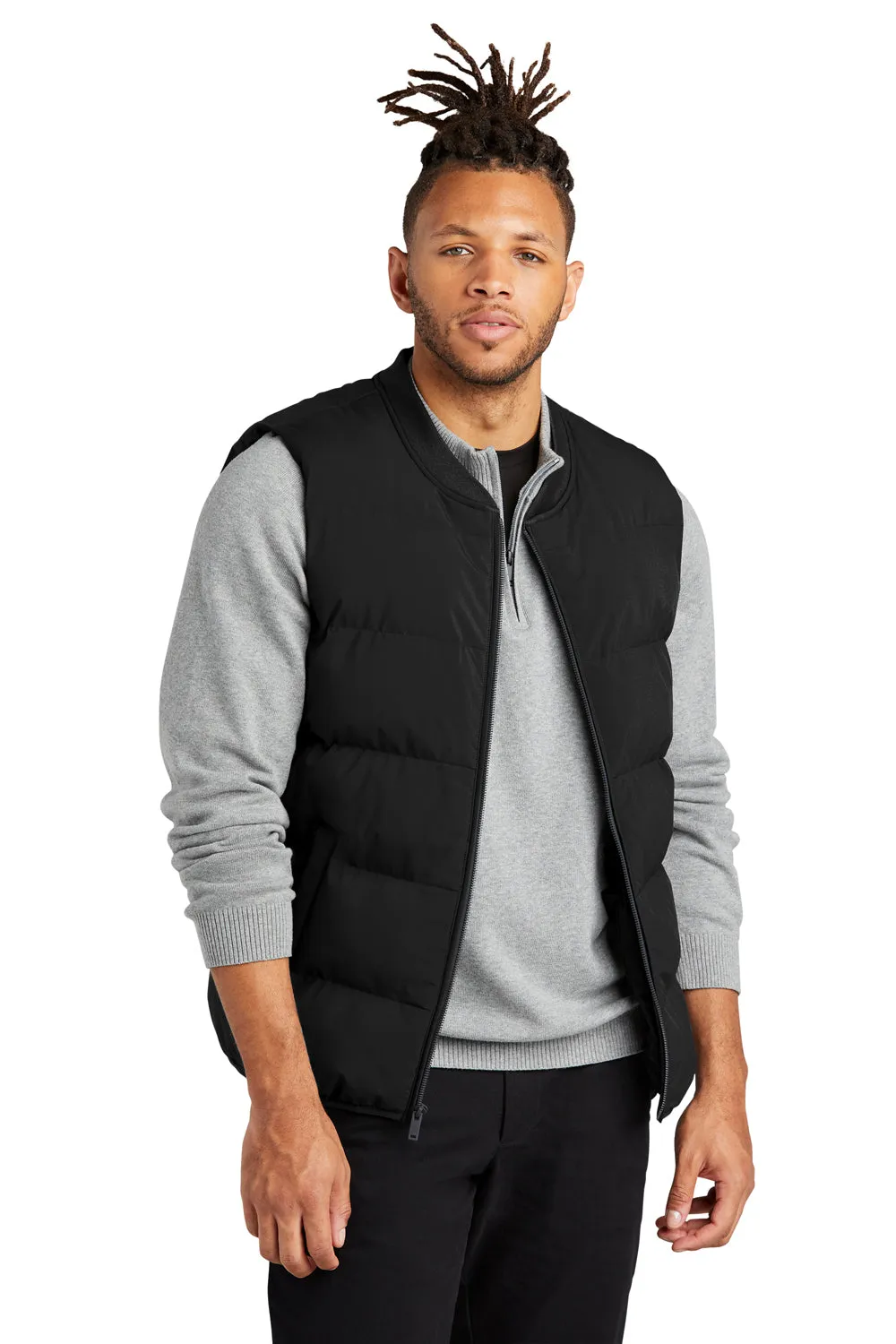 Mercer Mettle Mens Water Resistant Full Zip Puffy Vest - Deep Black