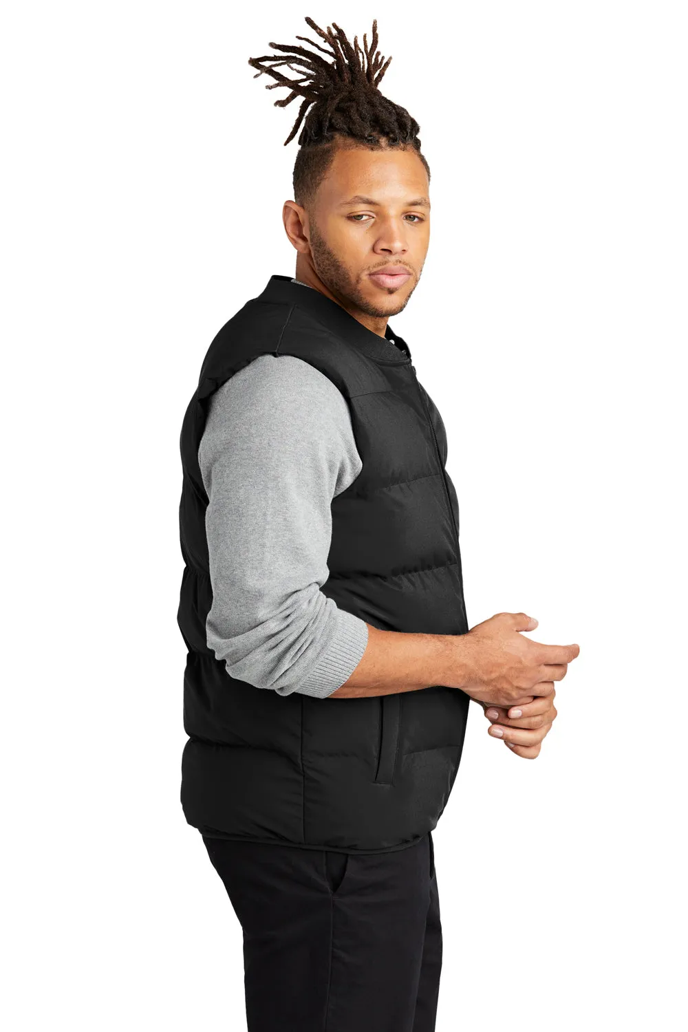Mercer Mettle Mens Water Resistant Full Zip Puffy Vest - Deep Black