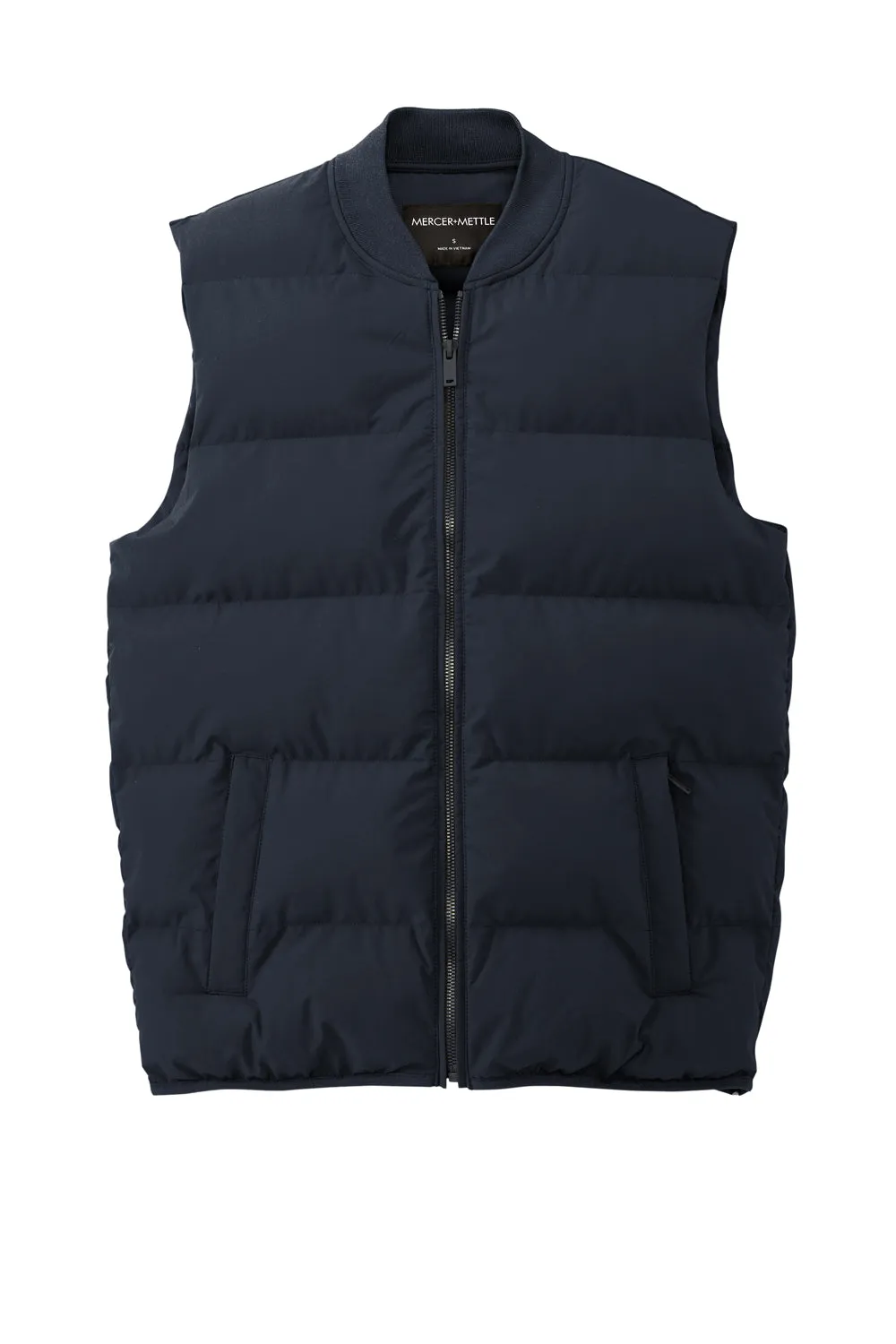 Mercer Mettle Mens Water Resistant Full Zip Puffy Vest - Night Navy Blue