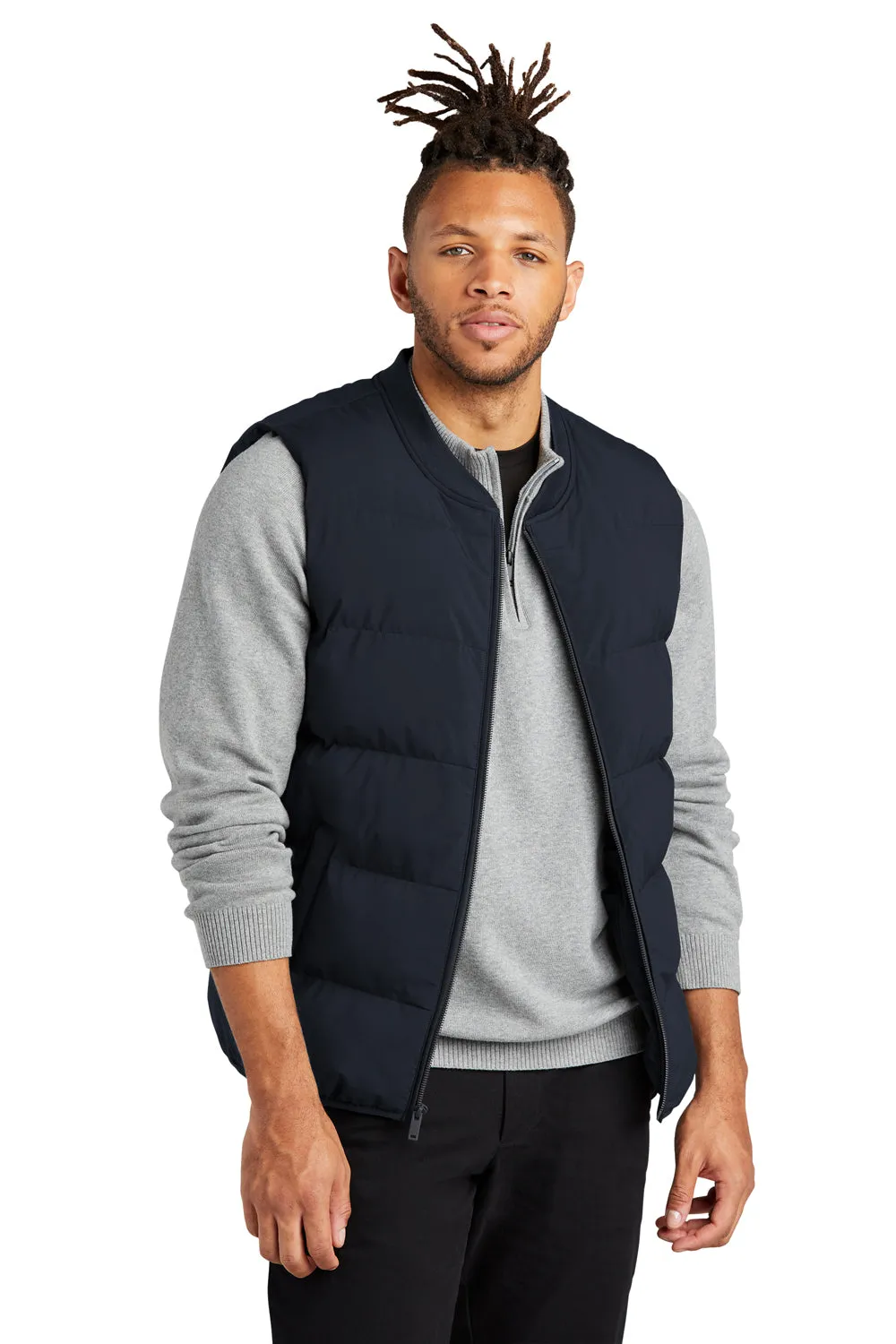 Mercer Mettle Mens Water Resistant Full Zip Puffy Vest - Night Navy Blue