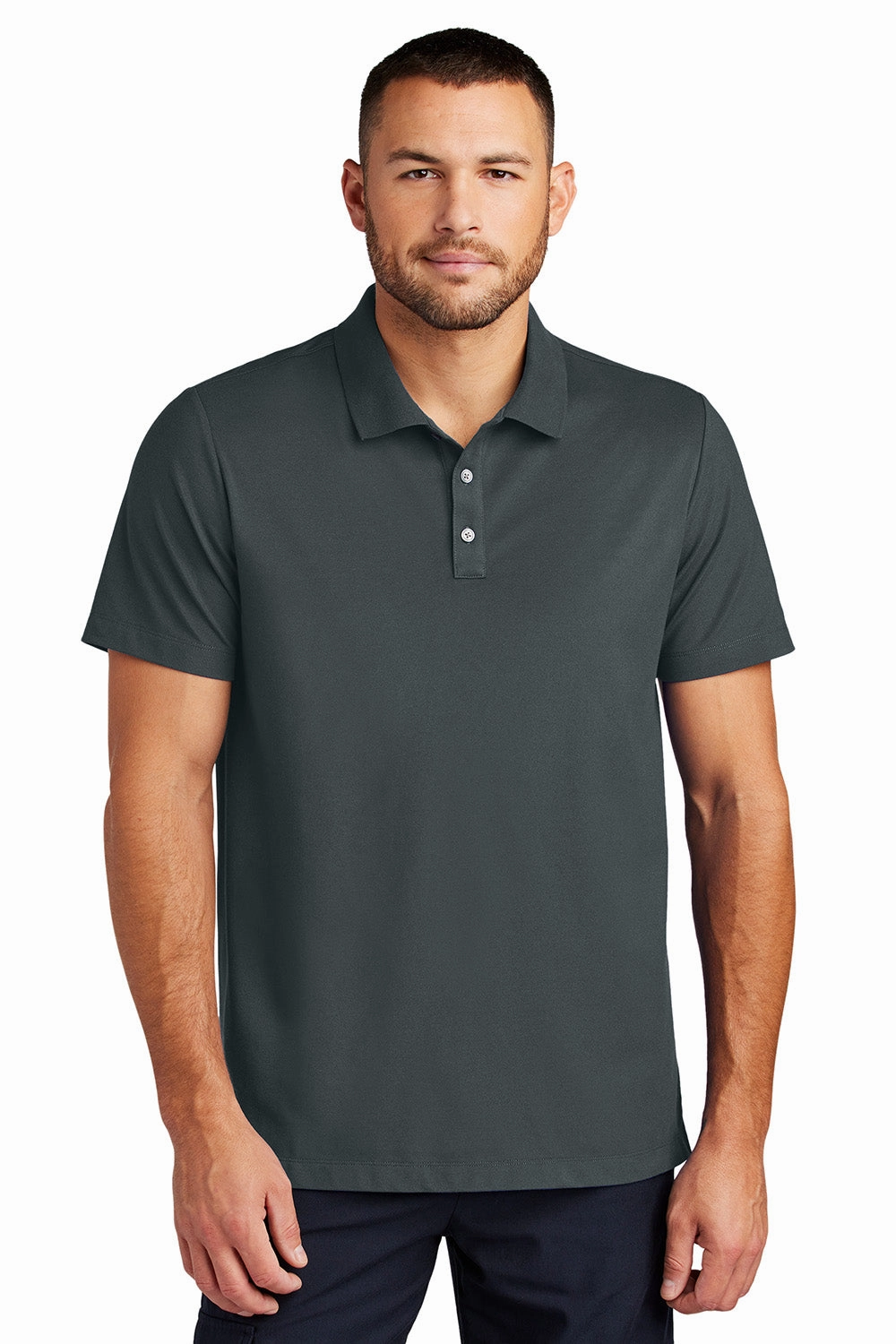 Mercer Mettle Mens Moisture Wicking Short Sleeve Polo Shirt - Storm Grey