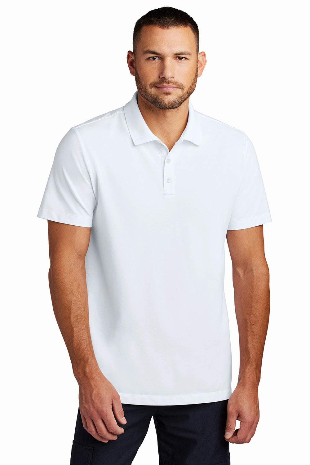 Mercer Mettle Mens Moisture Wicking Short Sleeve Polo Shirt - White