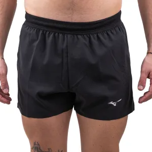 Mizuno Tech Light 3.5 Inch Mens Running Shorts - Black men's shorts for summer activities and lounging
