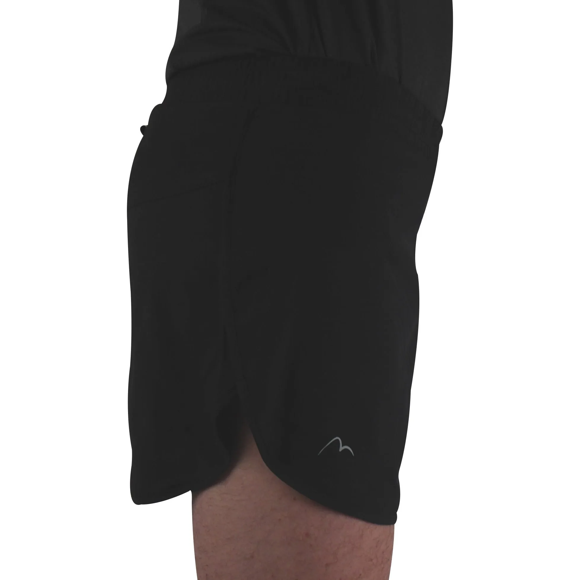 More Mile Racer Split Mens Running Shorts - Black