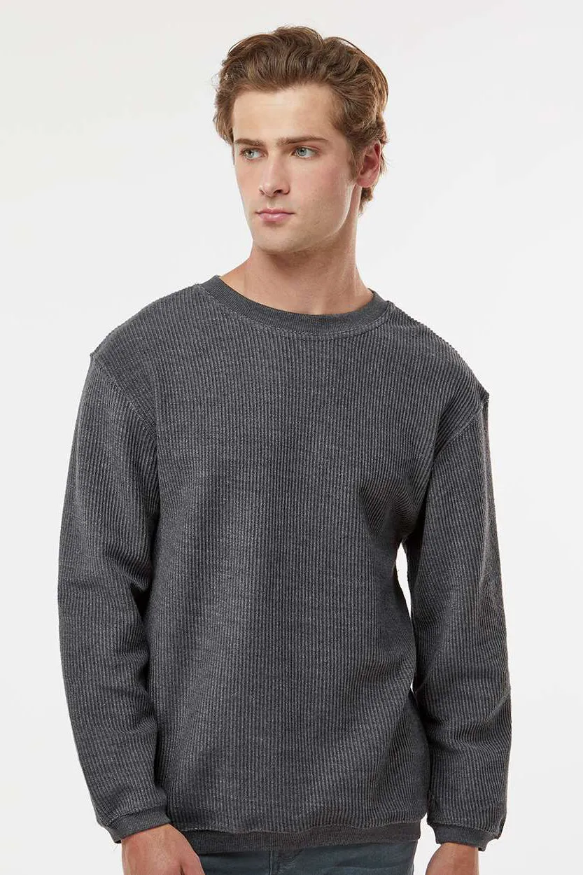 MV Sport Mens Corded Crewneck Sweatshirt - Charcoal Grey