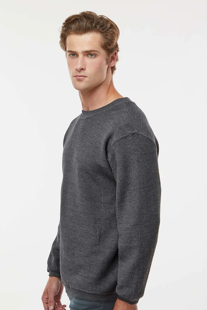 MV Sport Mens Corded Crewneck Sweatshirt - Charcoal Grey