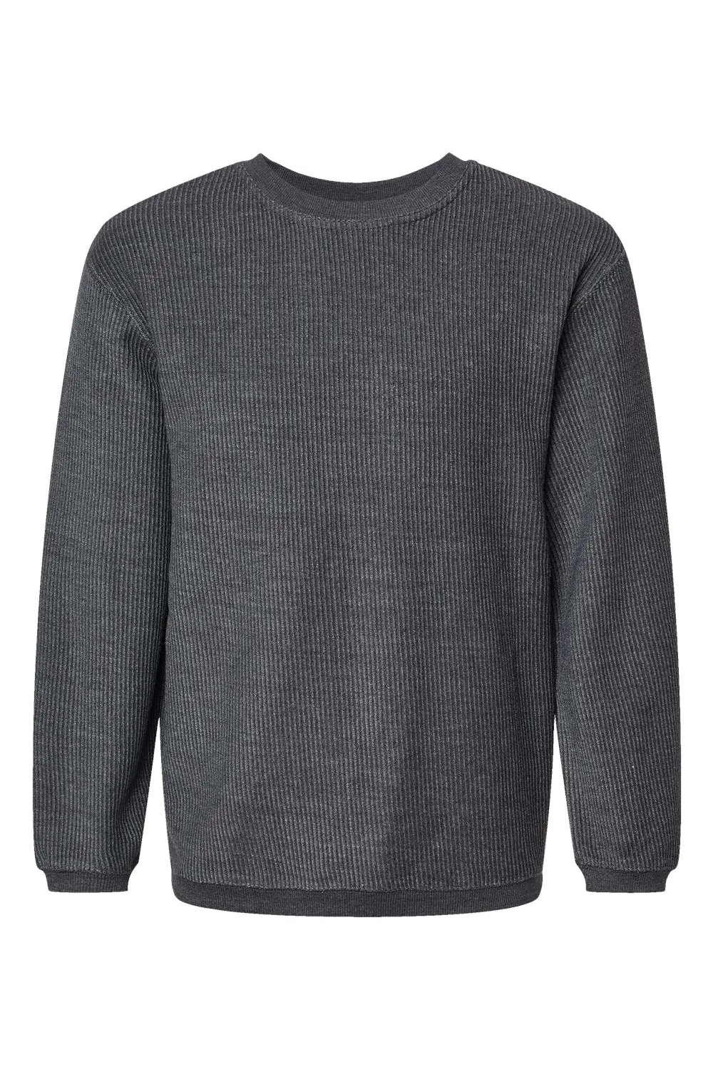 MV Sport Mens Corded Crewneck Sweatshirt - Charcoal Grey