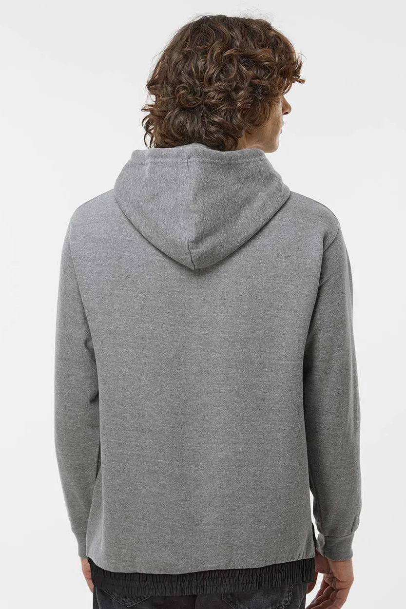 MV Sport Mens Mixed Media Hooded Sweatshirt Hoodie w/ Pocket - Graphite Grey/Black