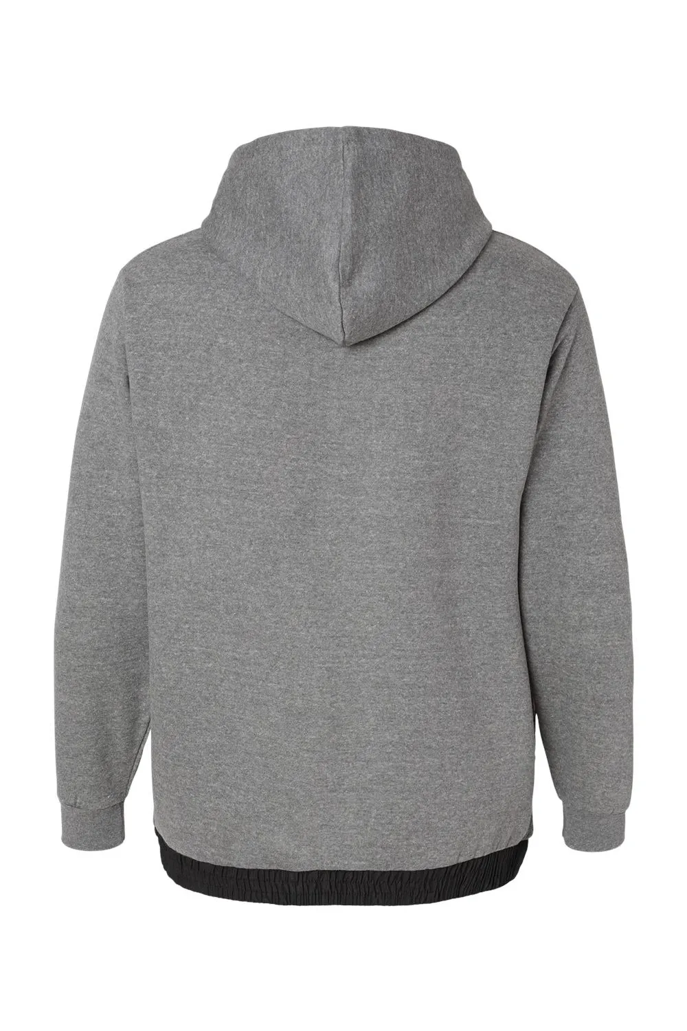 MV Sport Mens Mixed Media Hooded Sweatshirt Hoodie w/ Pocket - Graphite Grey/Black