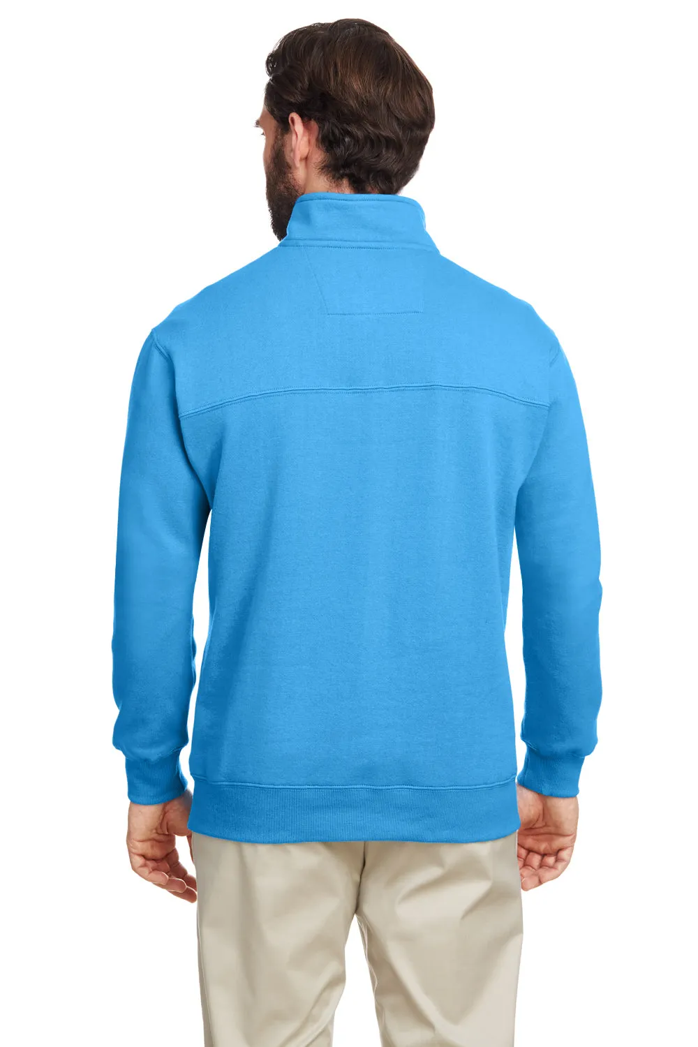 Nautica Mens Anchor 1/4 Zip Sweatshirt w/ Pockets - Azure Blue