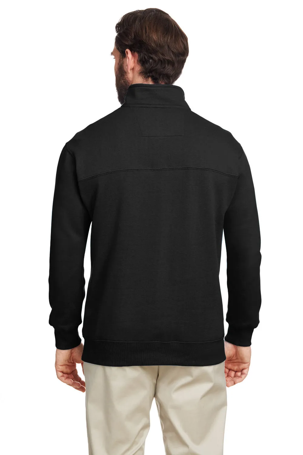 Nautica Mens Anchor 1/4 Zip Sweatshirt w/ Pockets - Black