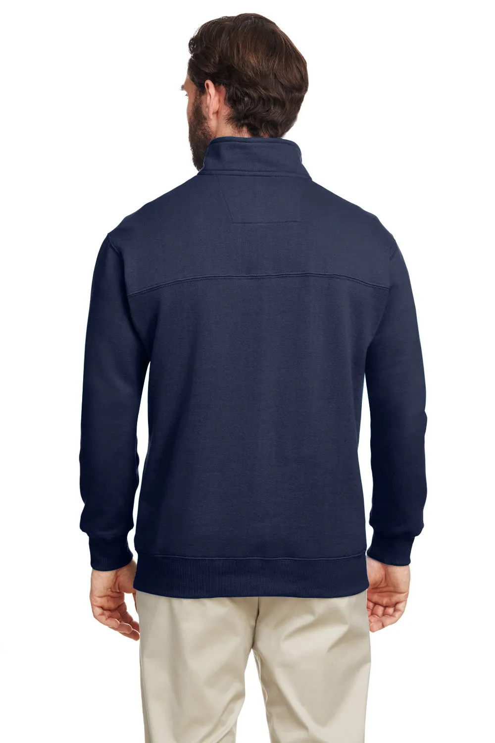 Nautica Mens Anchor 1/4 Zip Sweatshirt w/ Pockets - Navy Blue