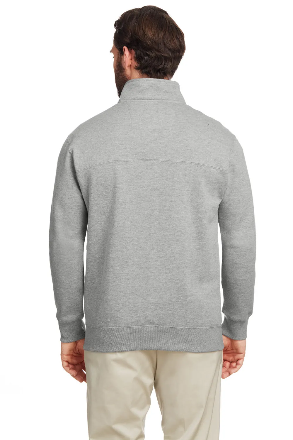 Nautica Mens Anchor 1/4 Zip Sweatshirt w/ Pockets - Oxford Grey