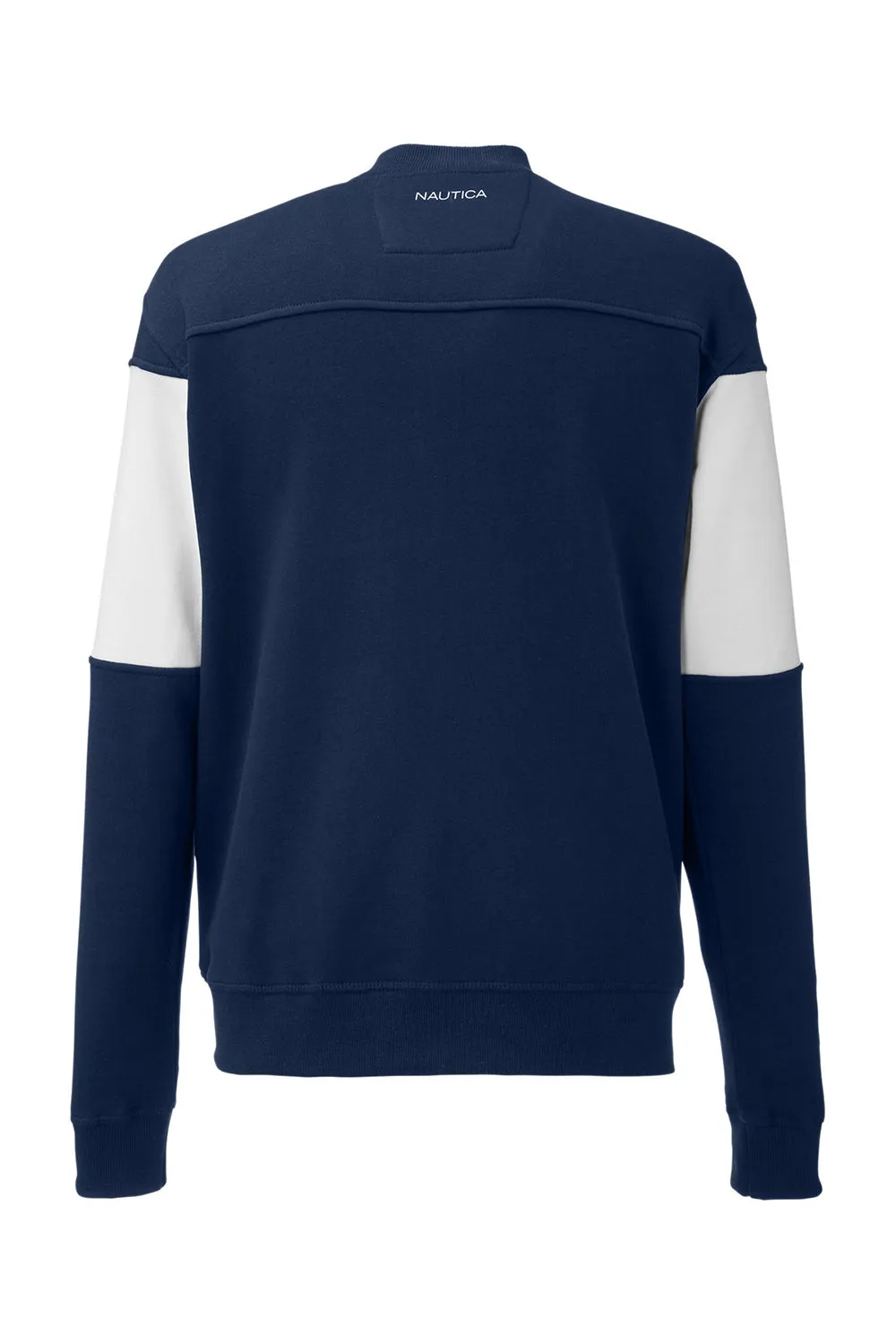 Nautica Mens Anchor Bomber Full Zip Fleece Jacket - Navy Blue/White - Closeout