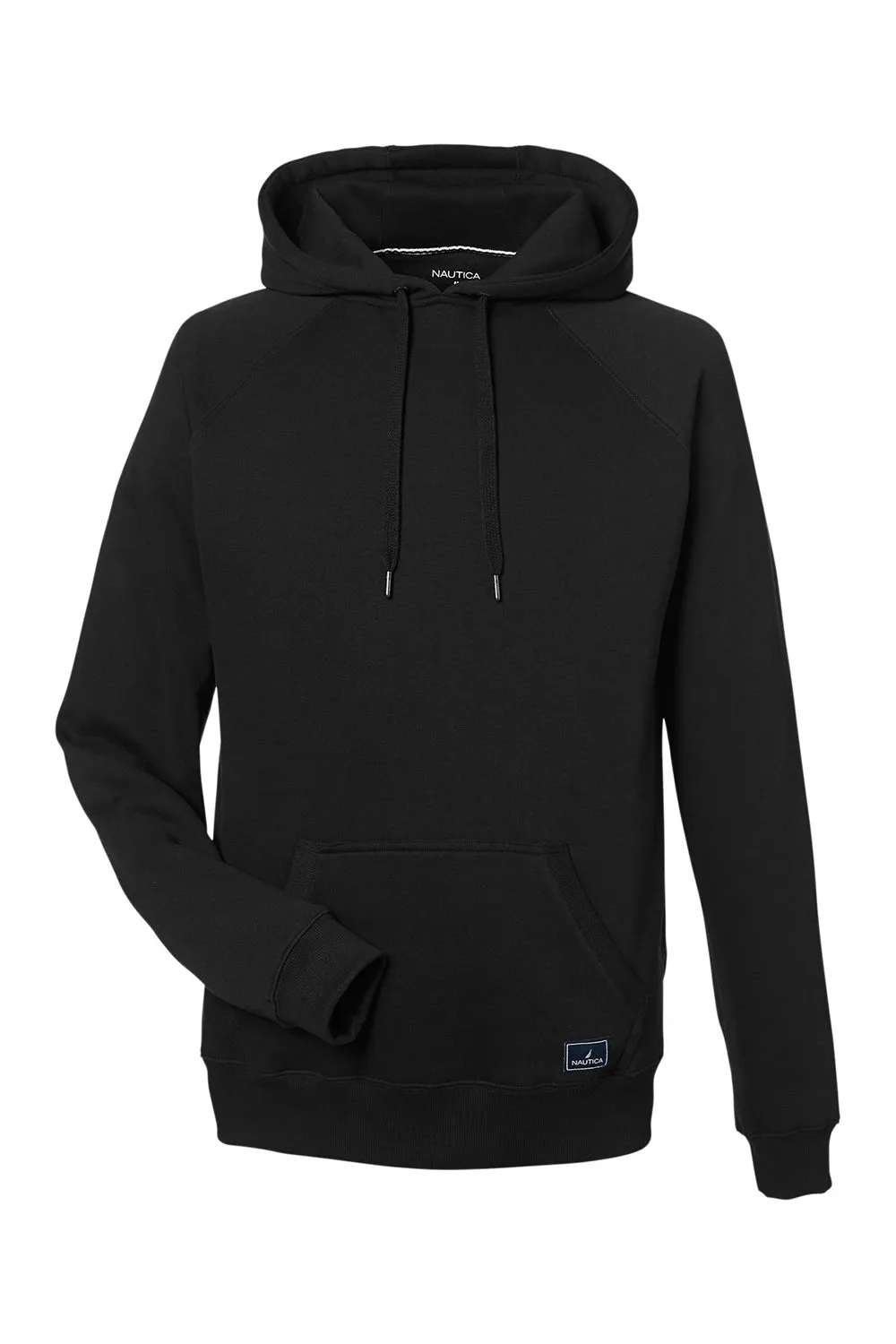 Nautica Mens Anchor Fleece Hooded Sweatshirt Hoodie w/ Pouch Pocket - Black