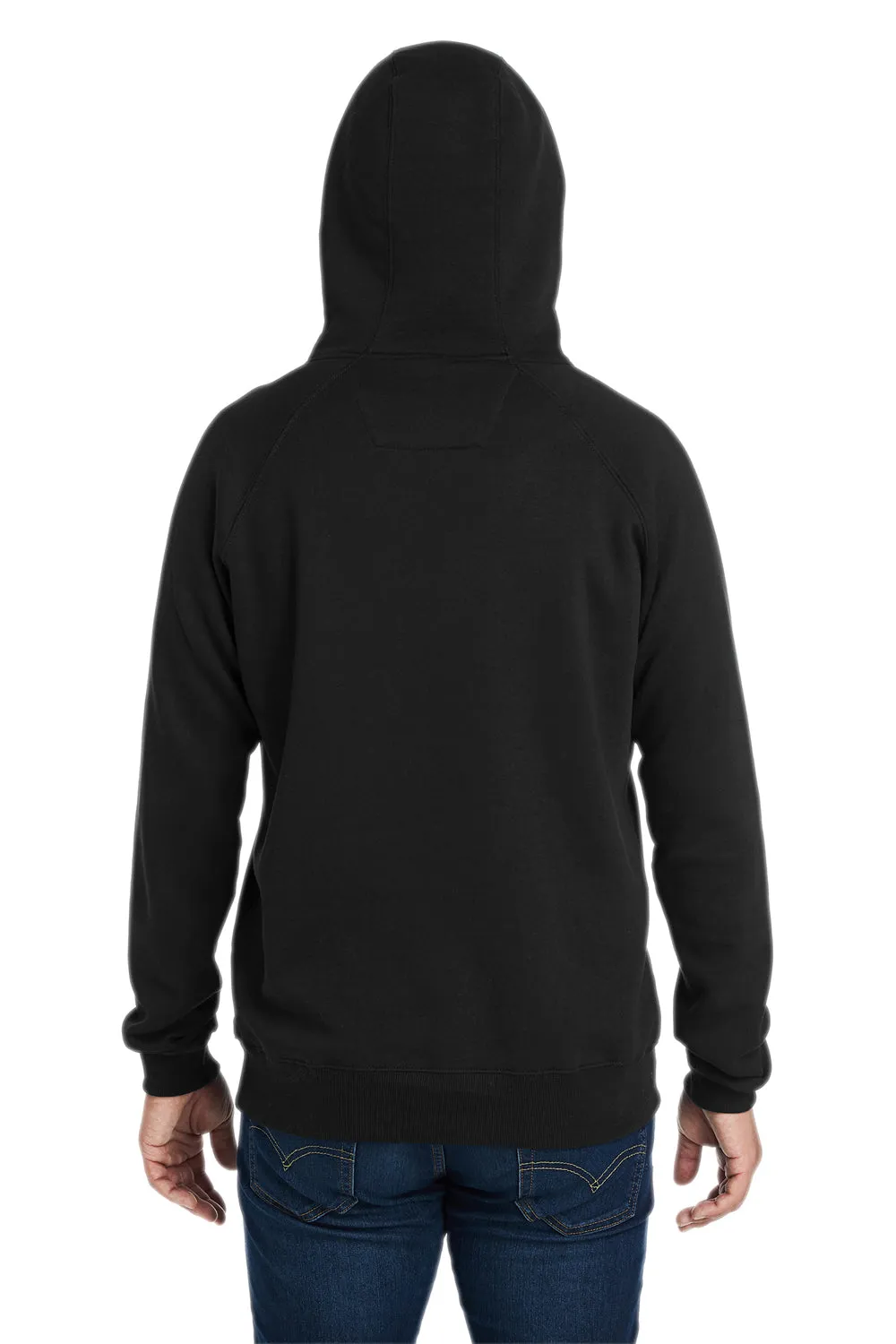 Nautica Mens Anchor Fleece Hooded Sweatshirt Hoodie w/ Pouch Pocket - Black