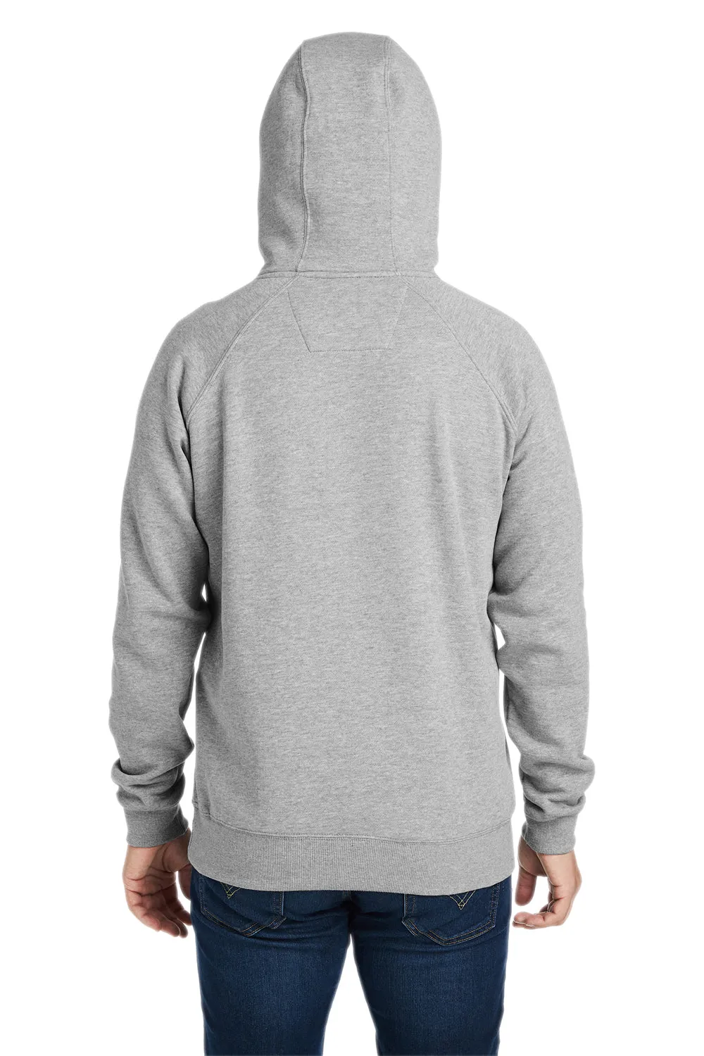 Nautica Mens Anchor Fleece Hooded Sweatshirt Hoodie w/ Pouch Pocket - Heather Oxford Grey