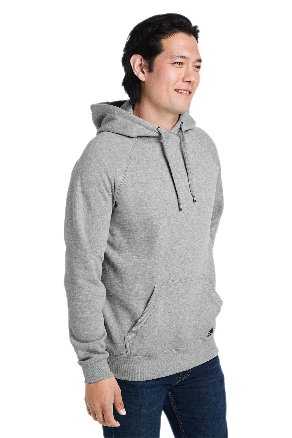 Nautica Mens Anchor Fleece Hooded Sweatshirt Hoodie w/ Pouch Pocket - Heather Oxford Grey